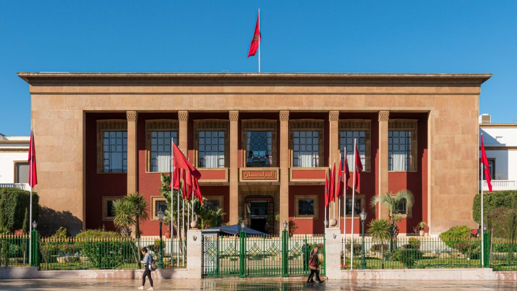 Das Gebäude des marokkanischen Parlaments in Rabat