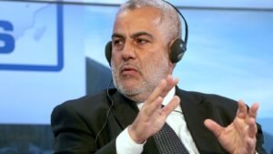 Abdelilah Benkirane, Generalsekretär der PJD, spricht bei einer Podiumsdiskussion