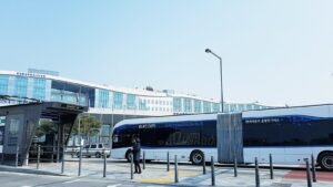 Elektrobus vom Typ Hyundai Elec City an einer BRT-Haltestelle in Südkorea (Symbolbild)