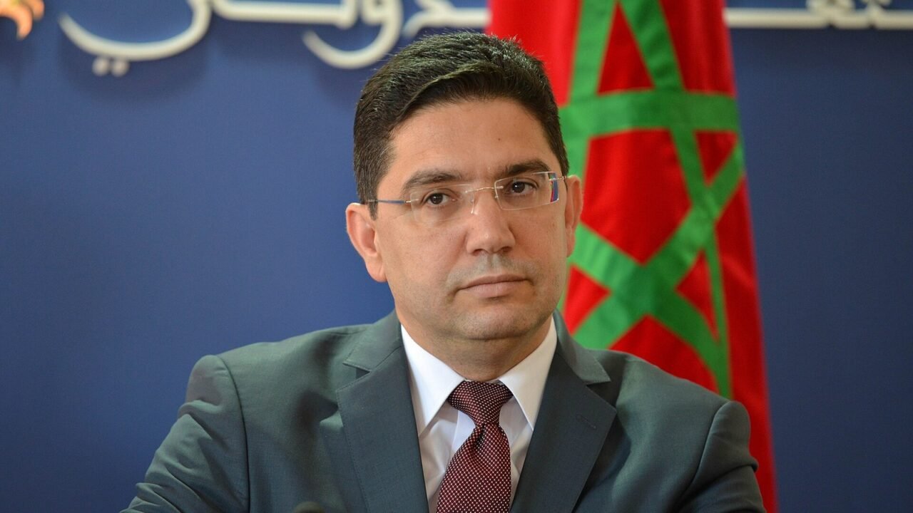 Marokkos Außenminister Nasser Bourita bei einer Pressekonferenz
