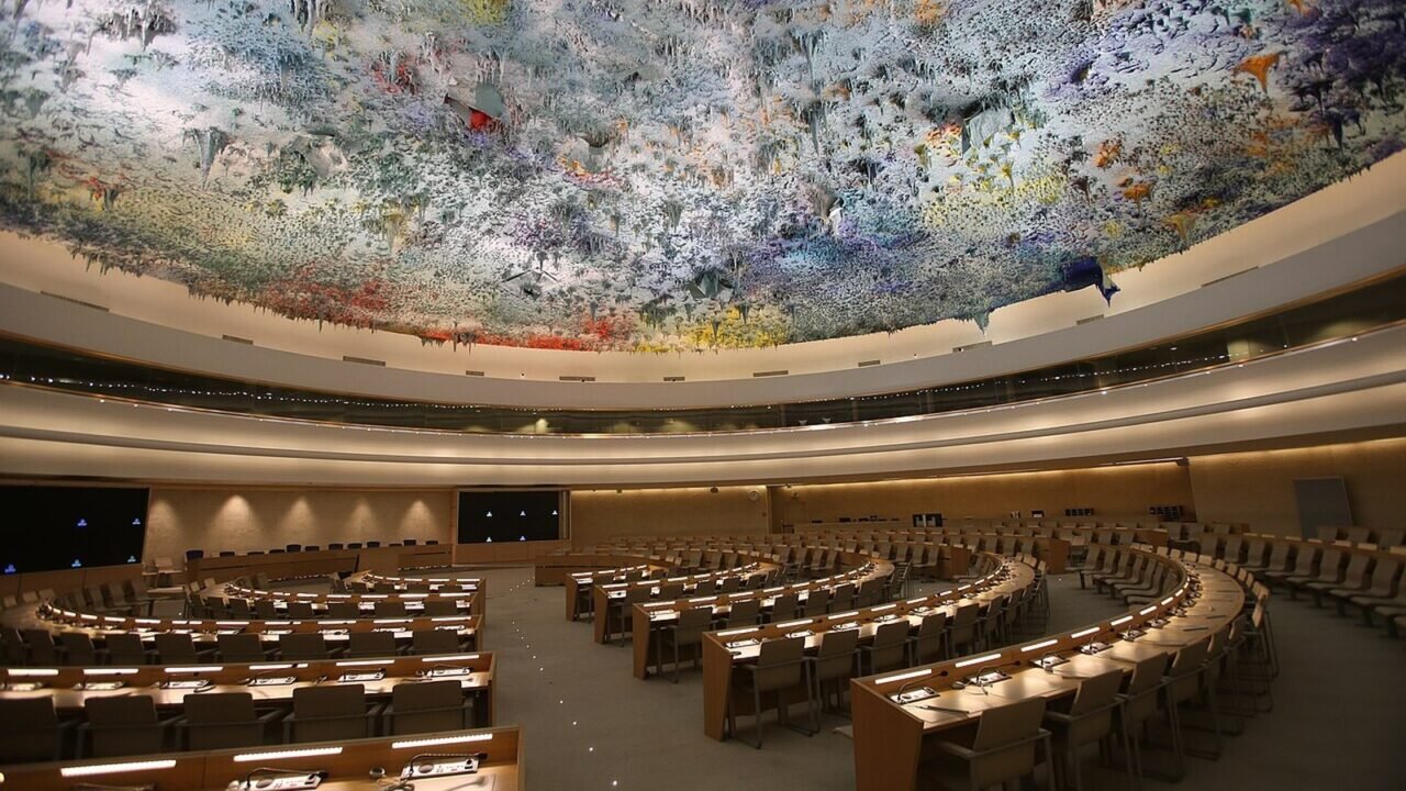 Sitzungssaal des UN-Menschenrechtsrats im Palais des Nations in Genf