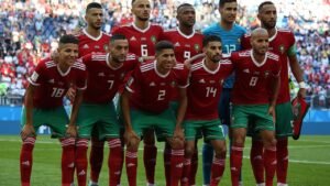 Marokkos Nationalmannschaft beim Mannschaftsfoto vor einem Länderspiel (Archivbild, Symbolbild)